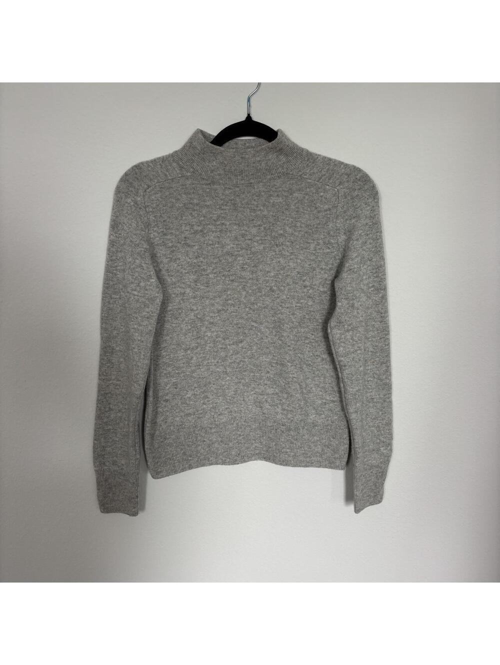 Privé 100% Cashmere Grey Mock Neck Pullover Sweater Size Small